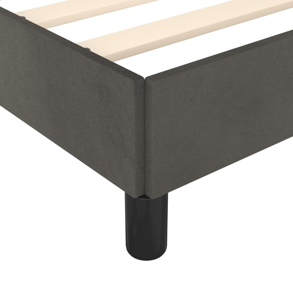 Bed Frame without Mattress Dark Gray Twin Velvet