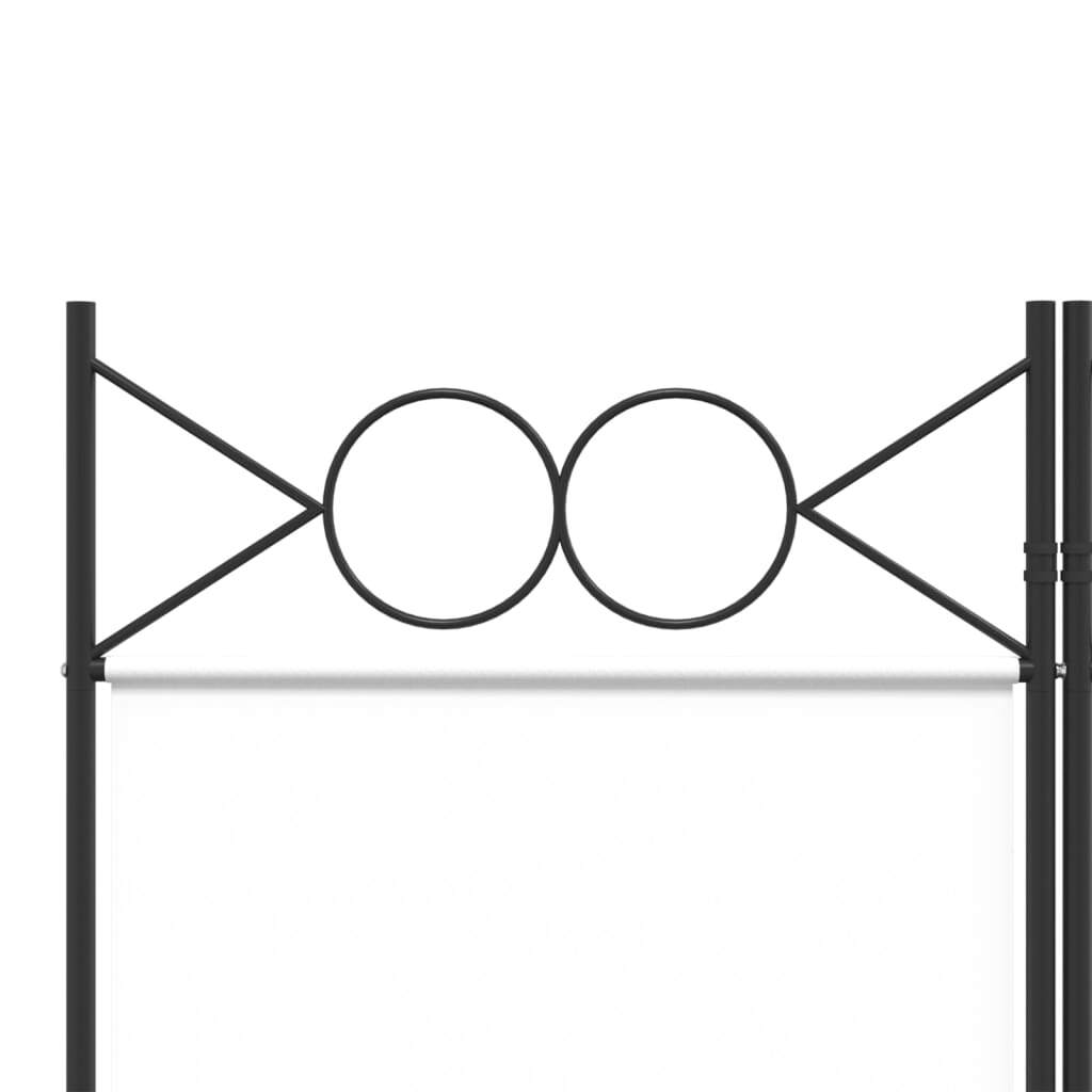 6-Panel Room Divider White 94.5"x86.6" Fabric