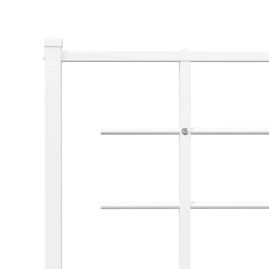 Metal Bed Frame without Mattress with Headboard White 76"x79.9