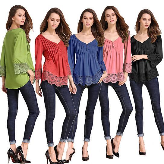 Size: MEDIUM,Blouse Color: COASTAL BLUE - Explora Tops In Pretty Pintucks And Breezy Lace Details