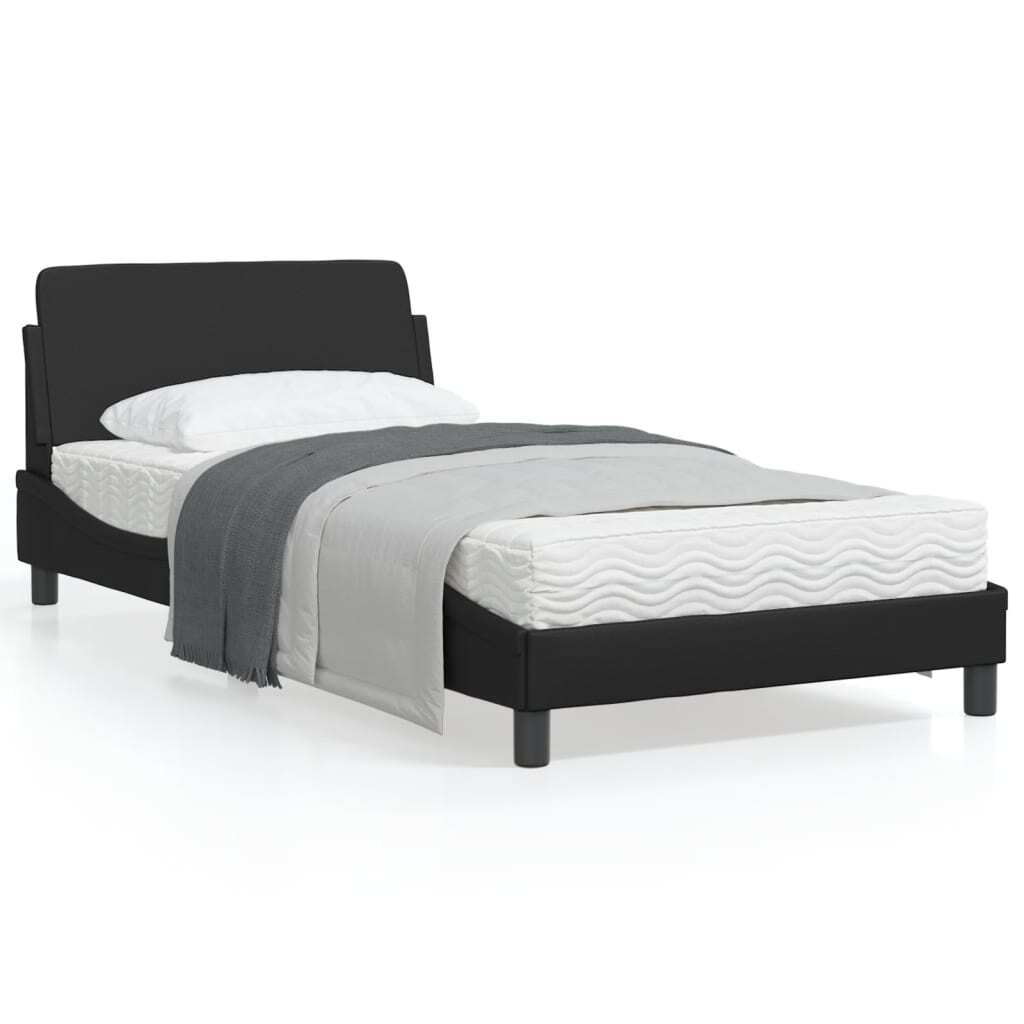 Bed Frame "Dover" Black 39.4"x74.8" Faux Leather