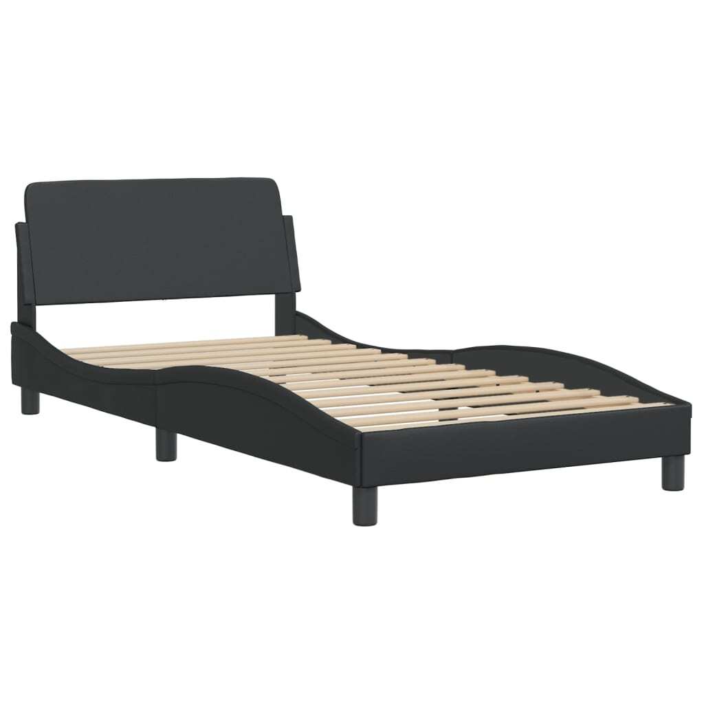 Bed Frame "Dover" Black 39.4"x74.8" Faux Leather