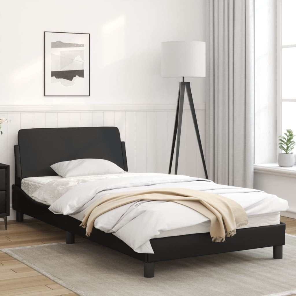Bed Frame "Dover" Black 39.4"x74.8" Faux Leather