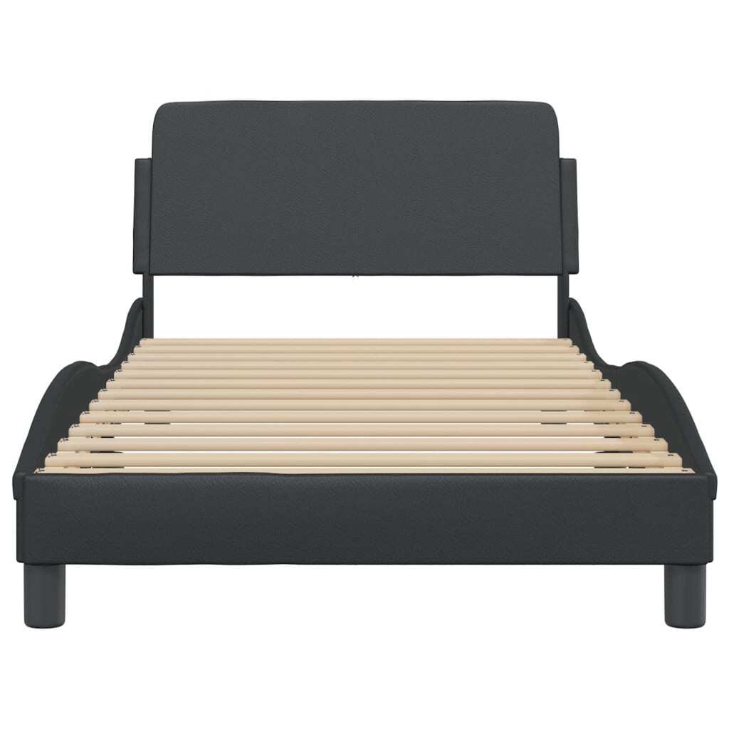 Bed Frame "Dover" Black 39.4"x74.8" Faux Leather