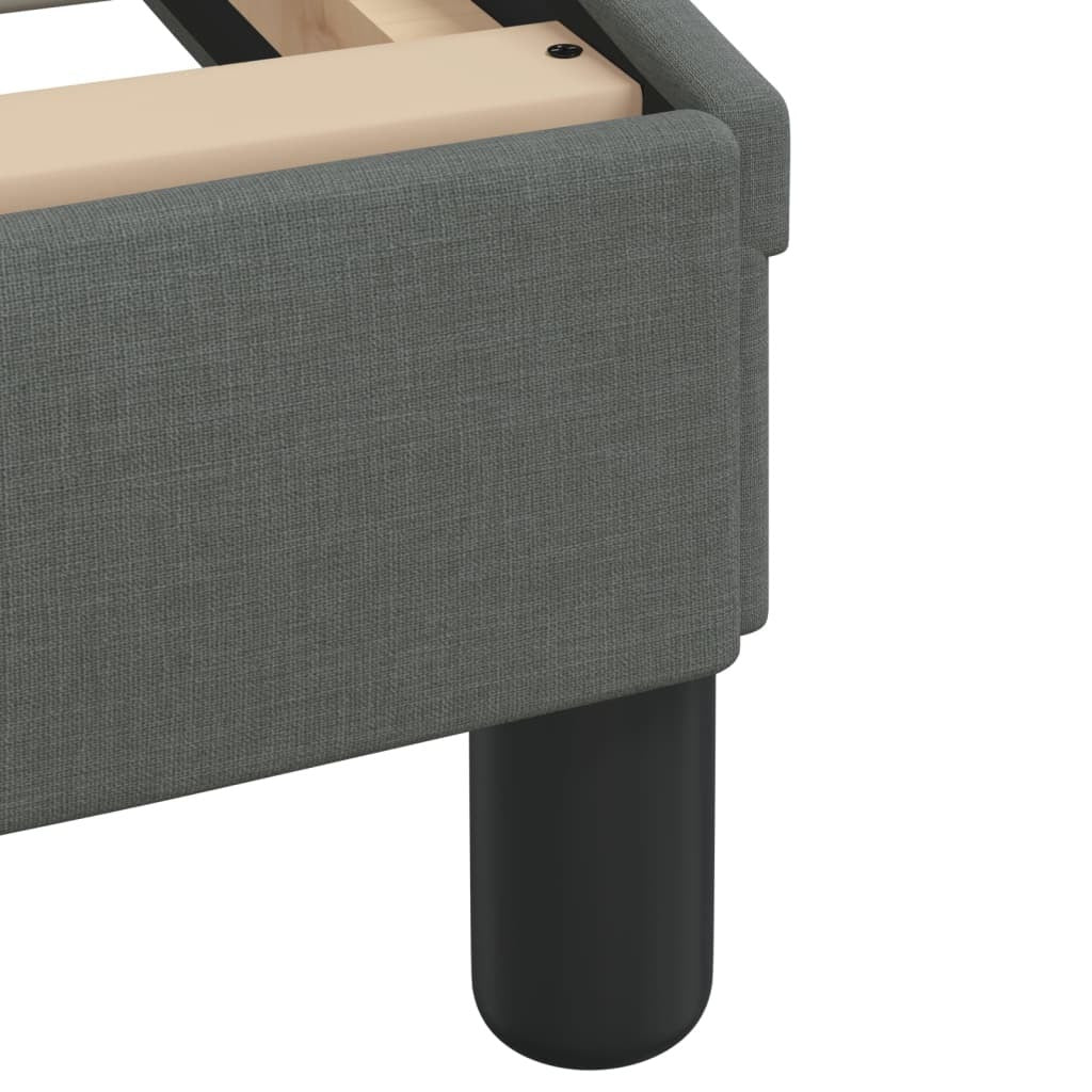 Bed Frame "Dover" Dark Gray 59.8"x79.9" Fabric