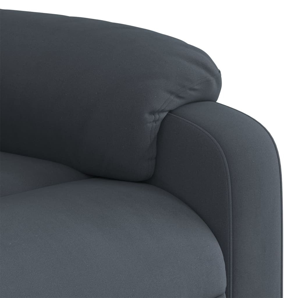 Massage Recliner Chair Dark Gray Velvet
