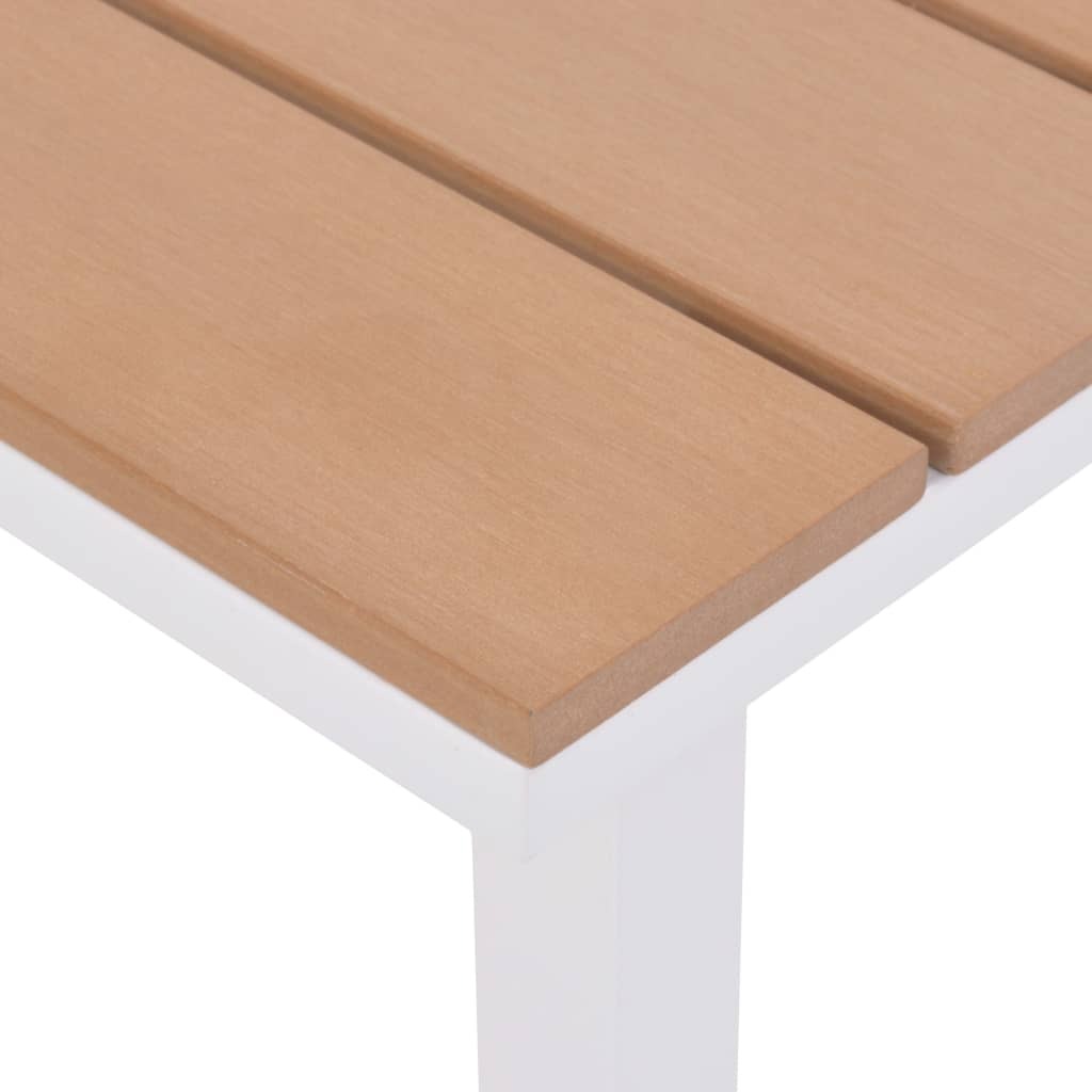 Sun Lounger with Table Aluminum WPC and Brown