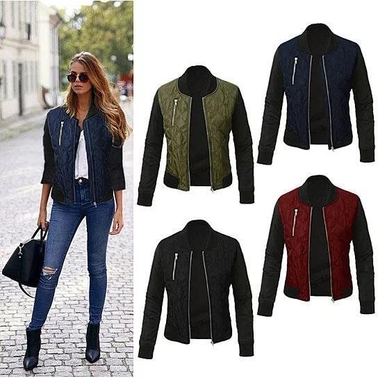 Size: Medium,Color: Olive Green - Chic Babe Bomber Jacket In Quilted Satin