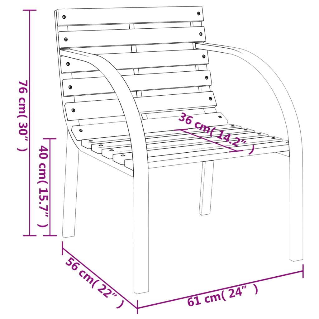 Patio Chairs 2 pcs Wood