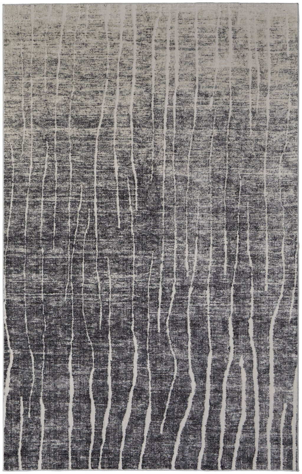 4' X 6' Ivory Gray and Black Abstract Power Loom Area Rug