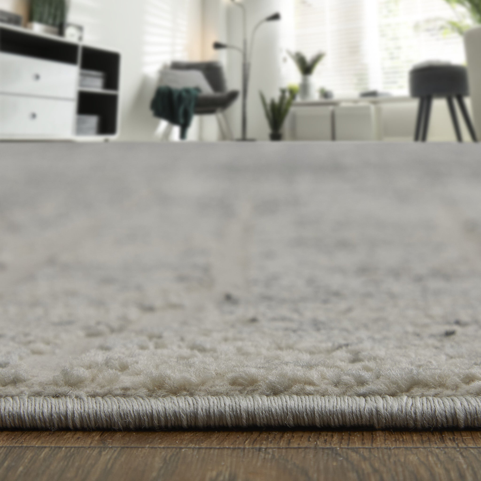 4' X 6' Ivory Gray and Black Abstract Power Loom Area Rug
