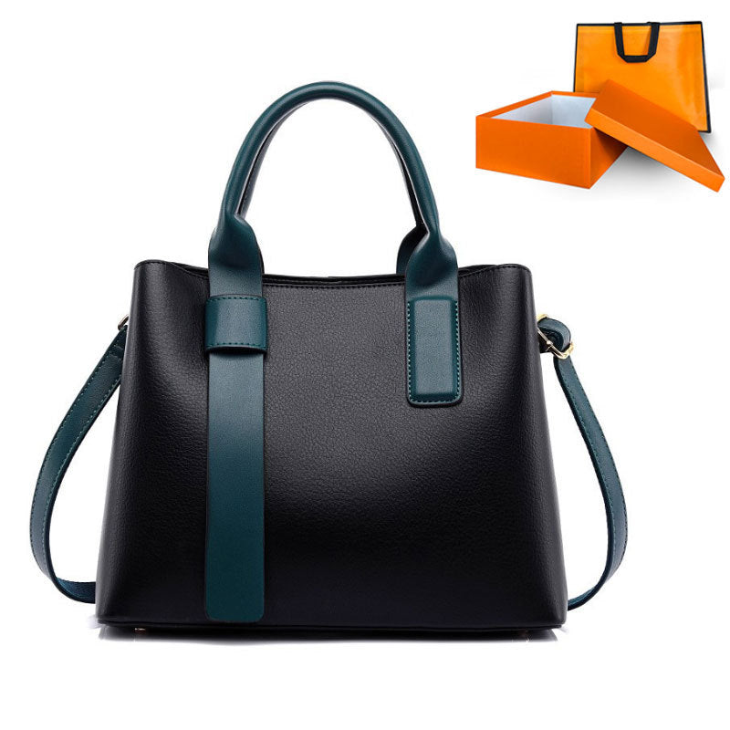 Color: Black With Gift Box - Handbag Women's Fashion Retro Messenger Bag