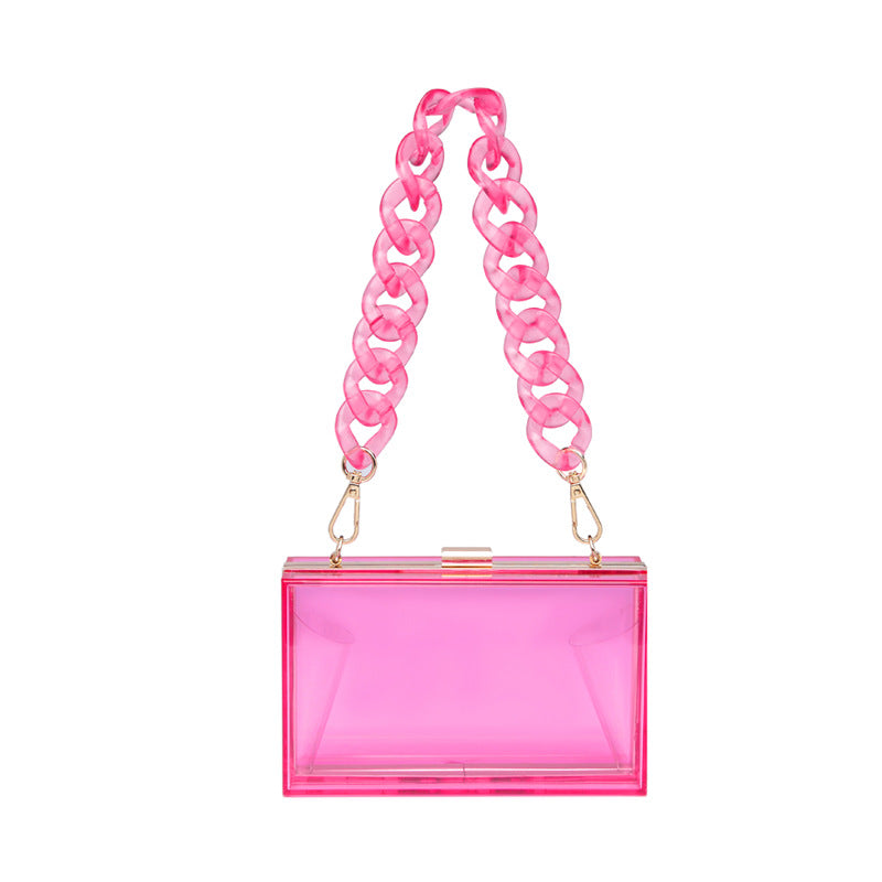 Acrylic Transparent One-shoulder Messenger Mini Square Bag