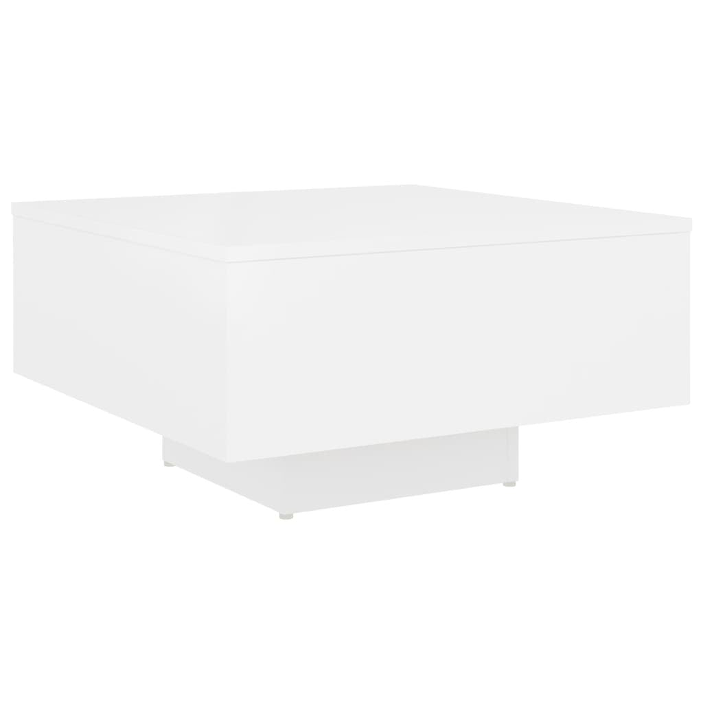 Coffee Table White 23.6"x23.6"x12.4" Engineered Wood