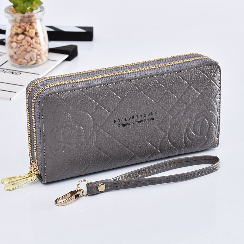 Wrist Strap Clutch Double Zipper Large Capacity