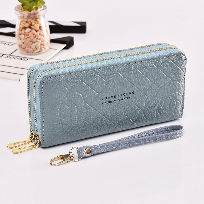 Wrist Strap Clutch Double Zipper Large Capacity