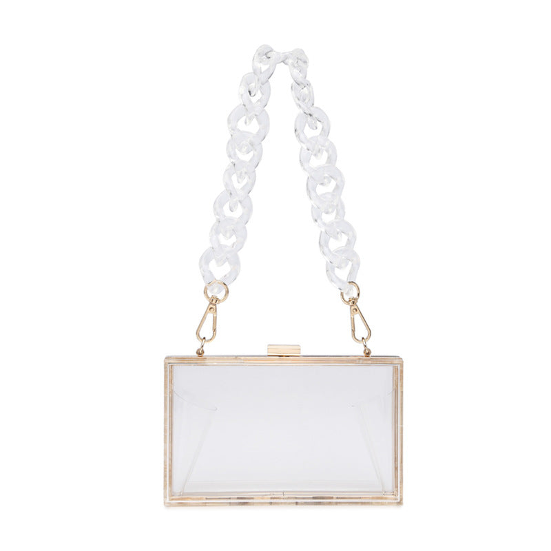 Acrylic Transparent One-shoulder Messenger Mini Square Bag