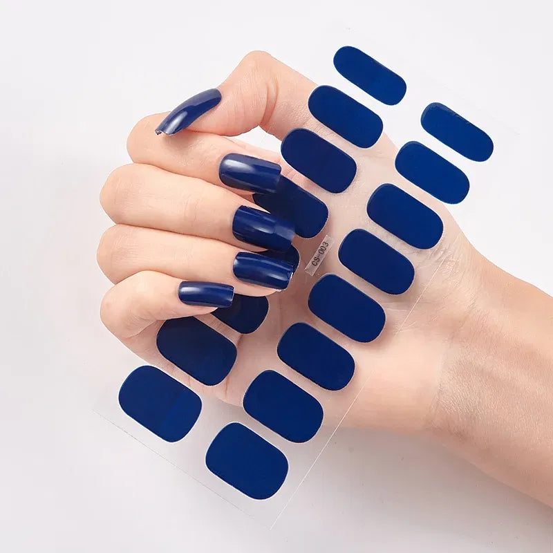 Color: White Smoke - Novidades Full Cover Nail Stickers Designer Nail Decals Pure Solid Color Nail Decoration Nails Sticker Designer Creative Shiny