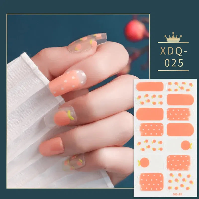 Color: Normal White - Dropshipping Yellow and Green Nail Stickers Self Adhesive Manicure Nail Art Decoration Nail Accessories Stickers for Nails Gifts