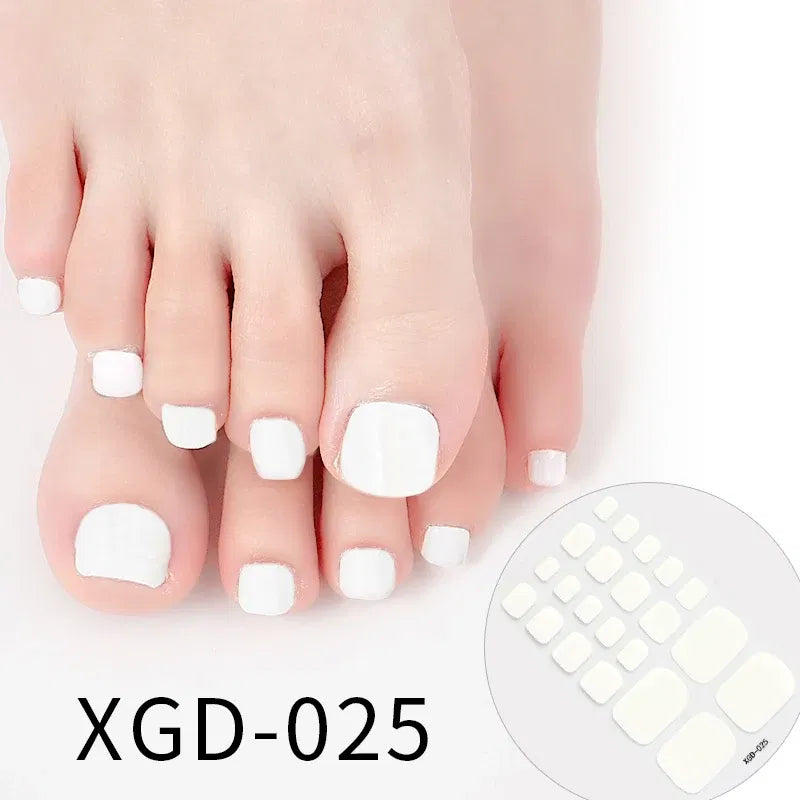 Color: black - Dropshipping 22tips Color Toe Nail Polish Stickers/Strips Fake Nails Stickers for Nails Nail Art Toe Self-Adhesive Feet Stickers