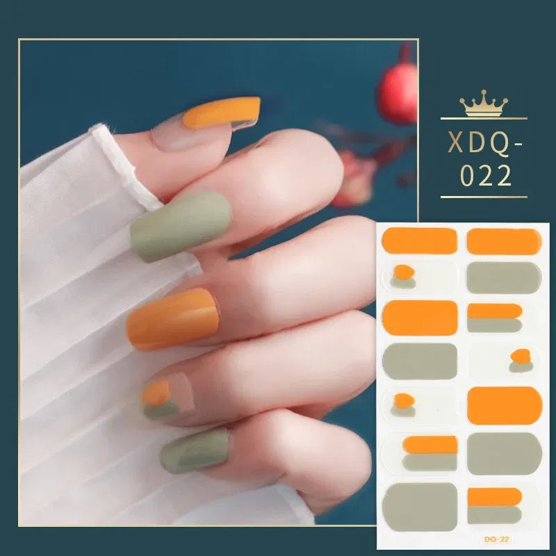 Color: Normal White - Dropshipping Yellow and Green Nail Stickers Self Adhesive Manicure Nail Art Decoration Nail Accessories Stickers for Nails Gifts
