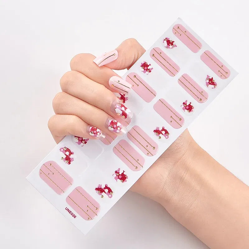 Color: Dark Grey - 22 Tips/Sheet Pure Solid Color Temporary Tattoos Kids Sticker For Nails Nail Designs Novidades Fashion Nail Stickers Nail Tips