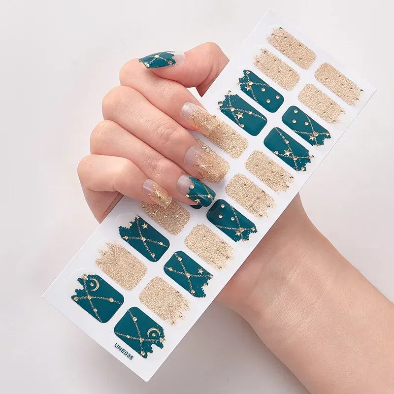 Color: Dark Grey - 22 Tips/Sheet Pure Solid Color Temporary Tattoos Kids Sticker For Nails Nail Designs Novidades Fashion Nail Stickers Nail Tips