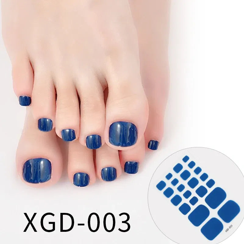 Color: black - Dropshipping 22tips Color Toe Nail Polish Stickers/Strips Fake Nails Stickers for Nails Nail Art Toe Self-Adhesive Feet Stickers