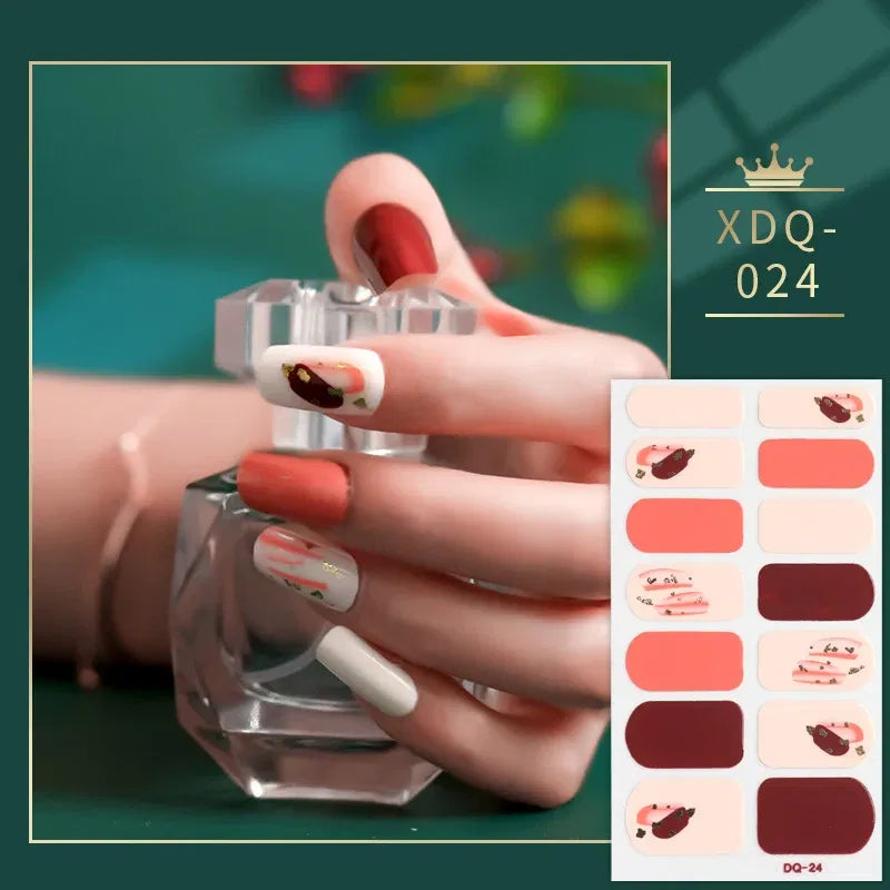 Color: Normal White - Dropshipping Yellow and Green Nail Stickers Self Adhesive Manicure Nail Art Decoration Nail Accessories Stickers for Nails Gifts