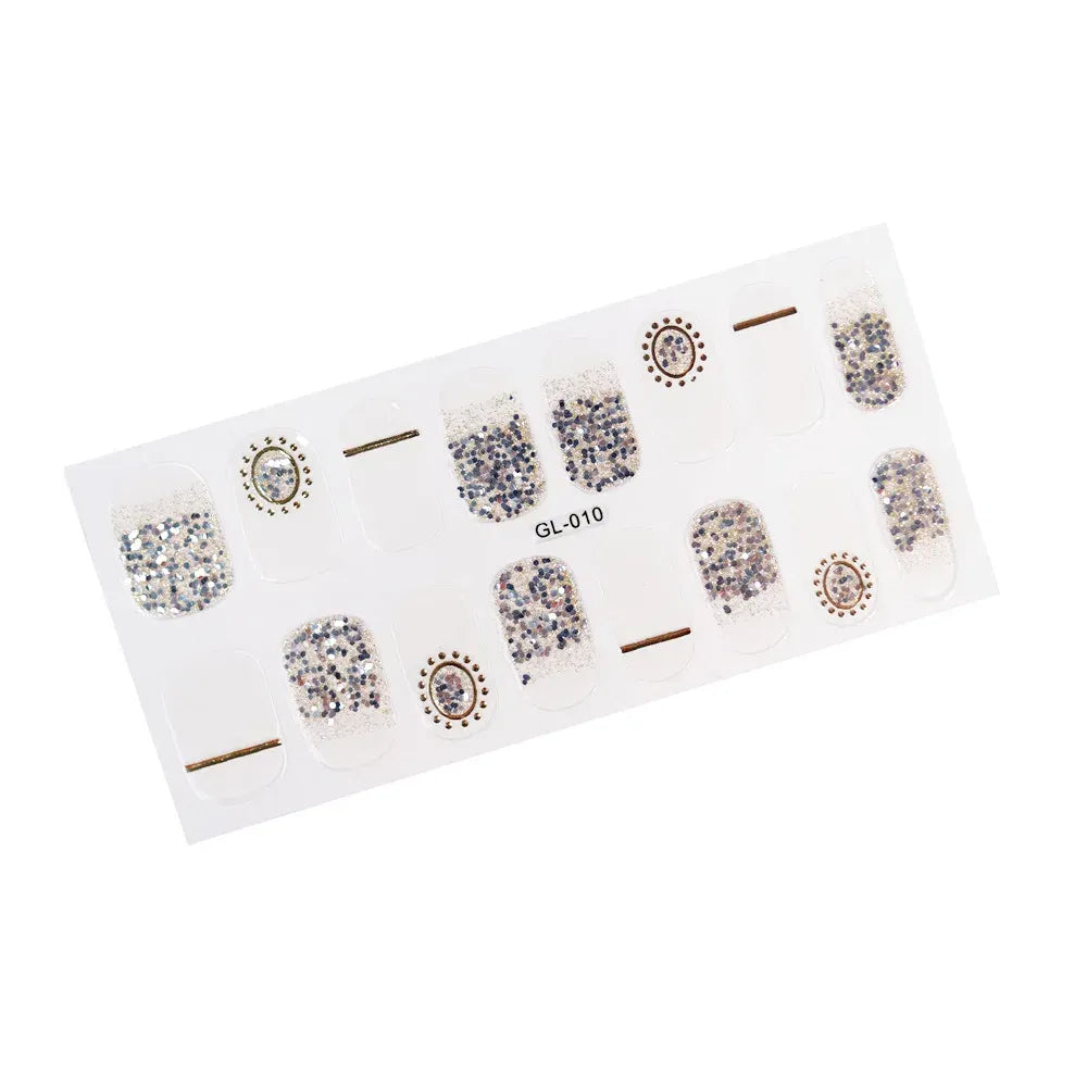 Color: Pink - 16 Tips/Sheet Patterned Nails With Creative Nail Polish Nail Art Stickers 2020 Temporary Tattoos Kids Full Cover Nail Stickers