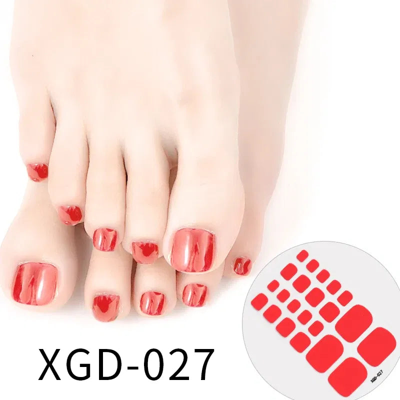 Color: MULTI - Colorful Nail Stickers Foot Shiny Glitter Nails  Charms Full Cover Self-Adhesive Nail Polish Stickers for Nails Art