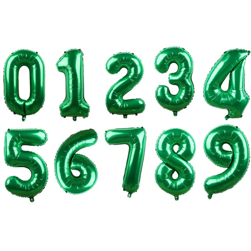 Color: AGATE, Ballon Size: 16INCH, Shape: O - 16/32 inch Number Foil Rose Gold Green Silver Discolor Digital Baby Shower Supplies Kid Boy balloons Birthday Party Decoration