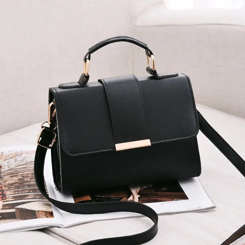 Color: MULTI, Size: S - Hot Sale Flap Sling Shoulder Bags for Women Solid Color Crossbody Messenger Bag Purse Female Leather Handbag Pocket