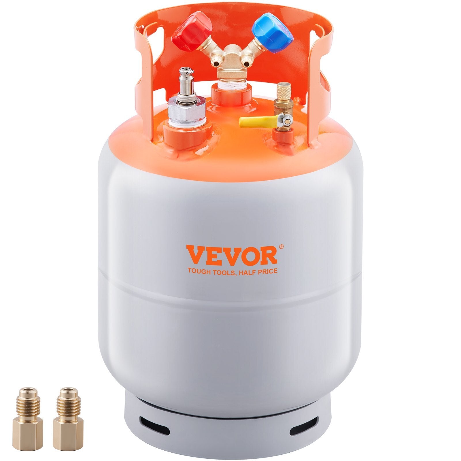 Refrigerant Recovery Tank with Float Switch - 30 lb. Capacity ac Recovery Tank with  to  Adaptor, Reusable Recovery Tank HVAC for All Refrigerant, Prevent Overflow, with Trace Amount of N?