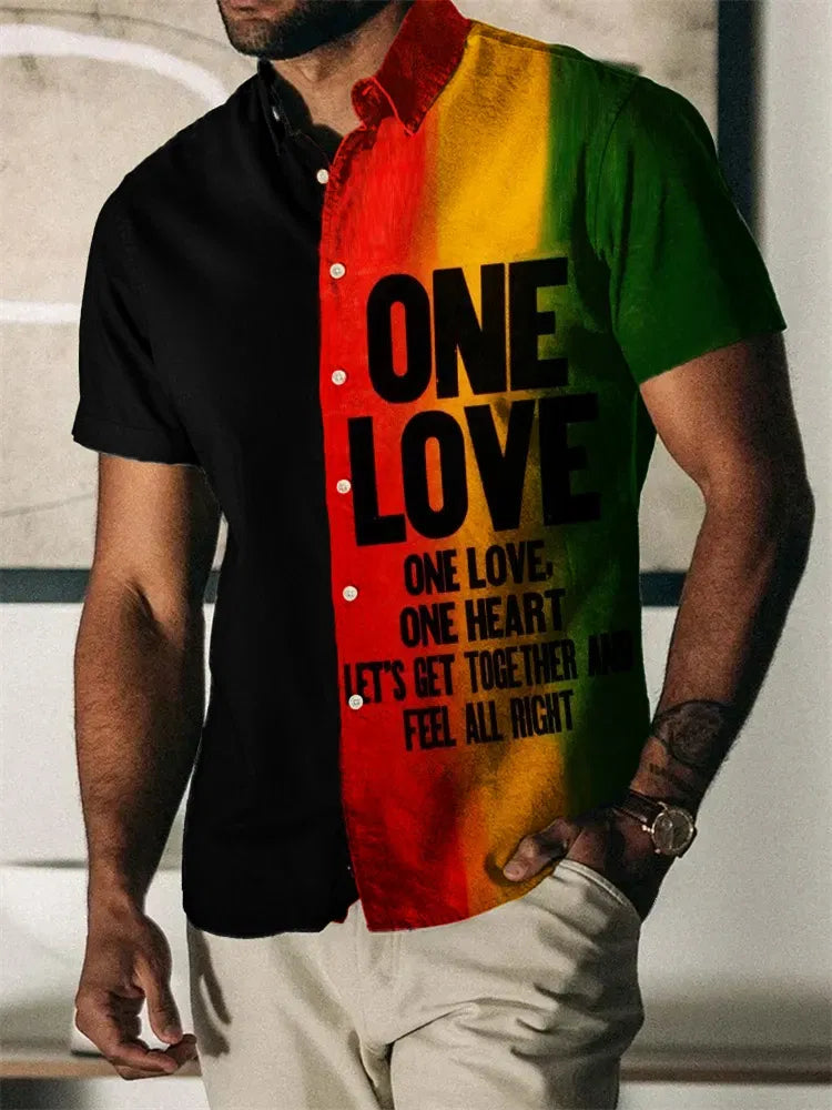 Color: Gold, Size: 5XL - 2023 Summer Vintage Men's Hawaiian Shirt Short Sleeve Stripe Printed Shirts For Men Single Button Beach Tee Shirt Men Clothing