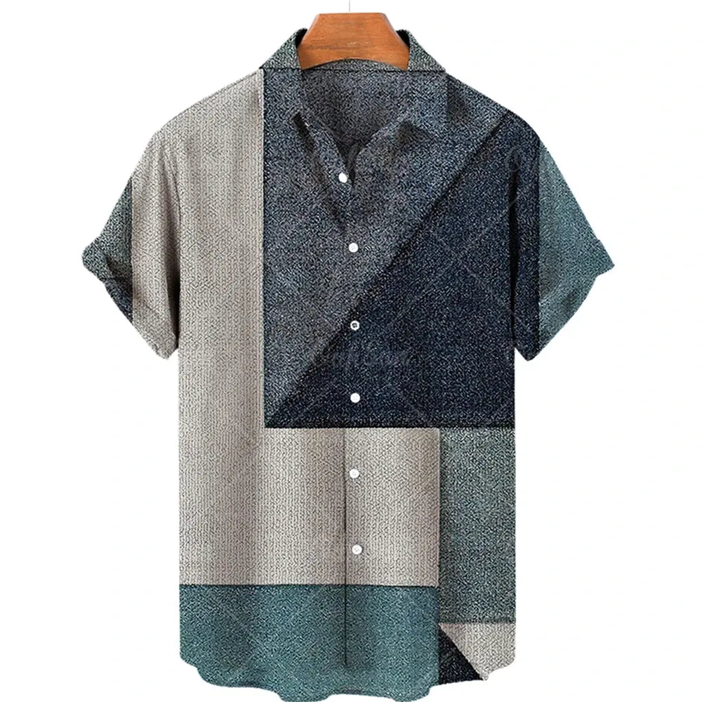 Color: MULTI, Size: M - Men's Hawaiian Shirts Men's Short Sleeved Vintage Shirt Men's Fashionable Summer Beach Tops Loose And Comfortable men's Clothing