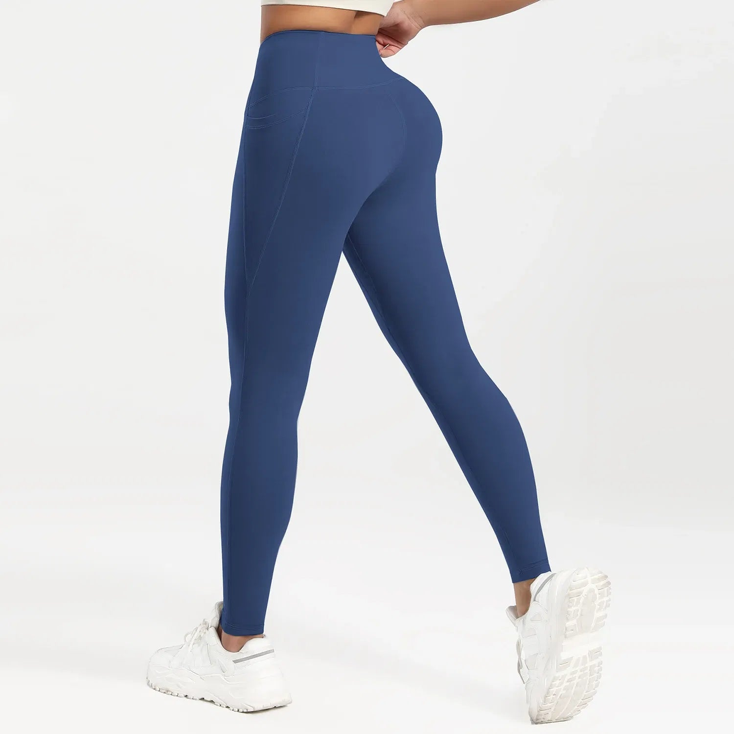 Color: black, Size: L - Solid Color Back Waist Pocket High Waist Fitness Yoga Legging soft Women Sport Pant Tight Butter Athletic Gym Ankle-Length Pants