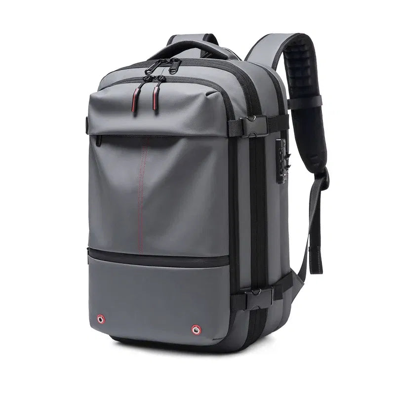 Color: plum - Men Travel Backpack vacuum compression 17 inch Laptop Backpack Business Large Capacity school Backpack Expanded Hiking backpack