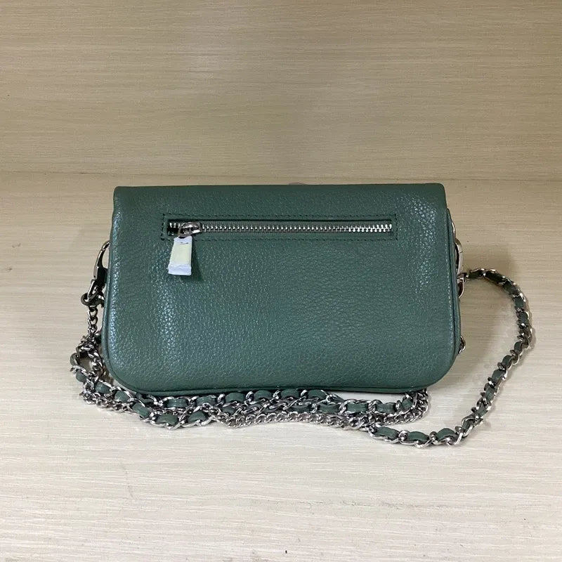 Color: light green, Size: S, Ships From: CHINA - Women's Handbag Casual Simple and Fashionable Baidu Women's Genuine Leather Shoulder Crossbody Bag Mobile report