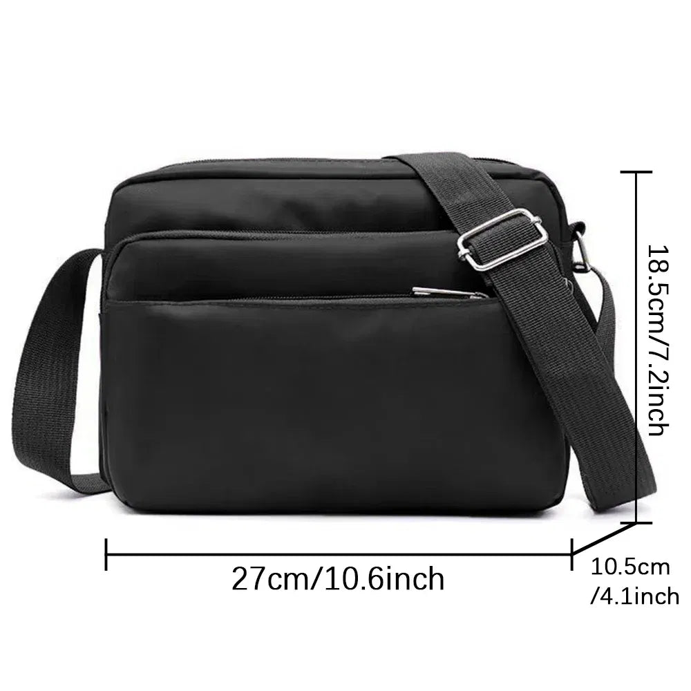Color: Red - New Fashion Multi-layer Travel Leisure Simple Storage Bag Black Gold Letter Series Printing Pattern One Shoulder Crossbody Bag