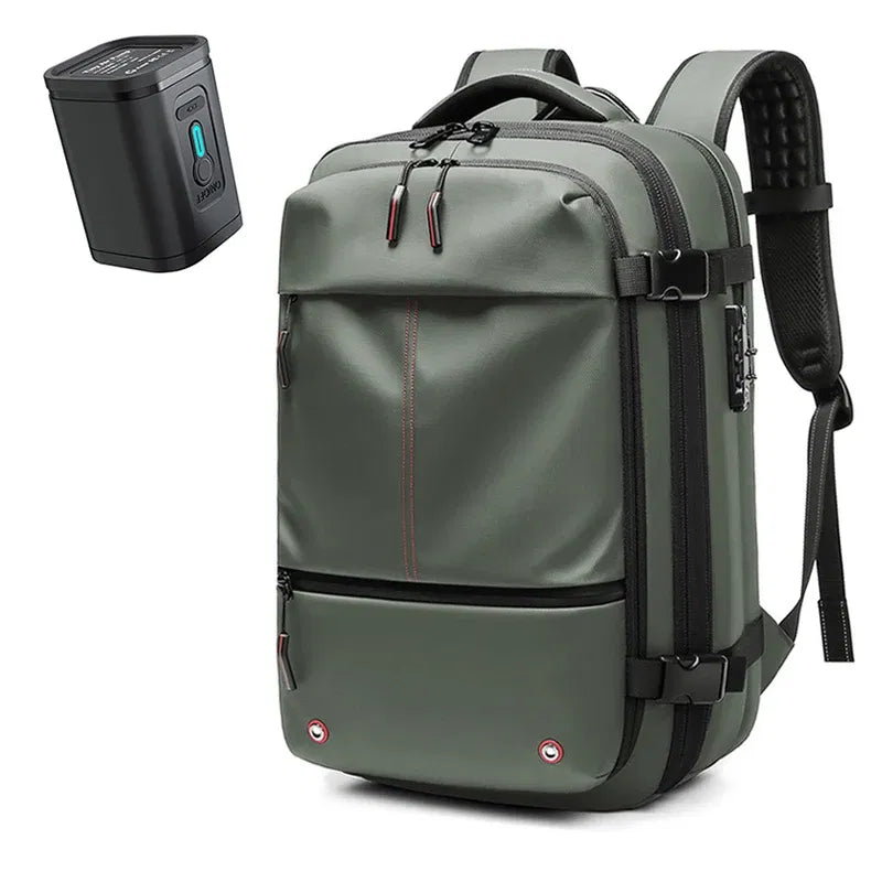 Color: plum - Men Travel Backpack vacuum compression 17 inch Laptop Backpack Business Large Capacity school Backpack Expanded Hiking backpack