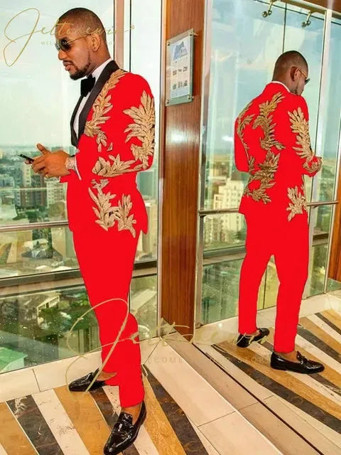 Color: SKY BLUE, Size: One Size - Luxury Groom Wedding Tuxedos Gold Sequins Appliques Black Men Suits Slim Fit Costume Homme Marriage Prom Suits