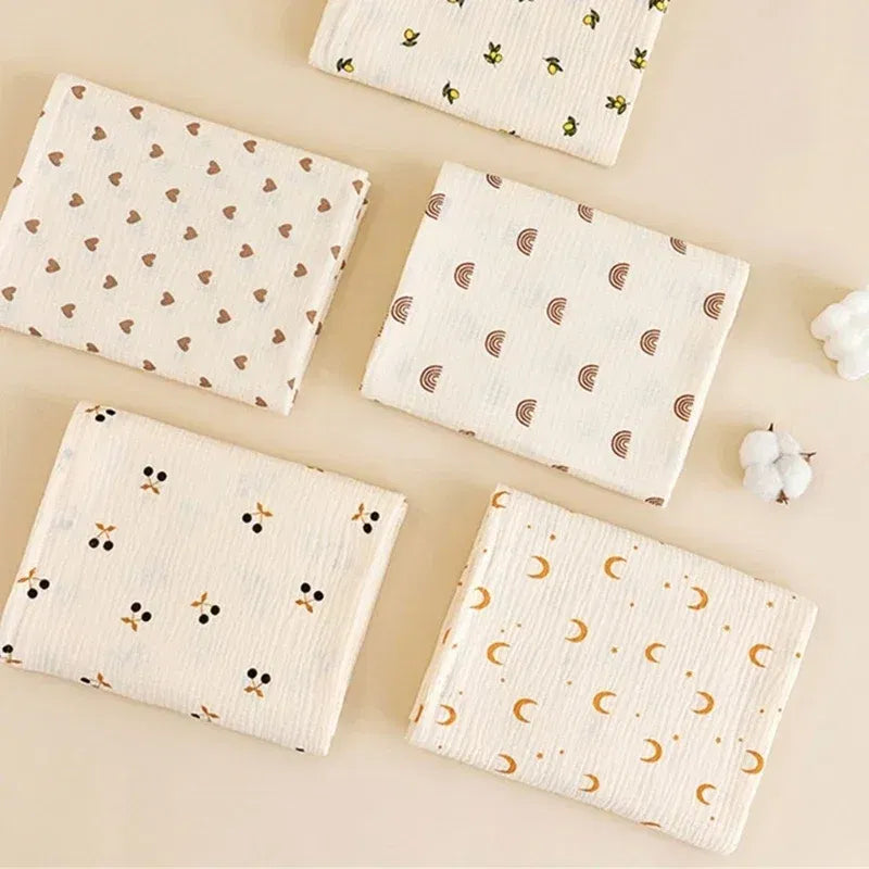 Color: GRAY, Size: Option 1 - Baby Blanket Newborn Muslin Swaddle 2 Layer Cotton Bath Towel Summer Stroller Cover Wrap Gauze Toddler Sleep Blanket Baby Items