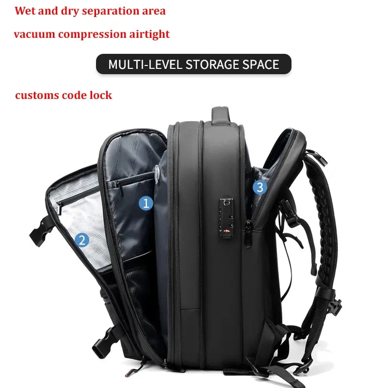 Color: plum - Men Travel Backpack vacuum compression 17 inch Laptop Backpack Business Large Capacity school Backpack Expanded Hiking backpack