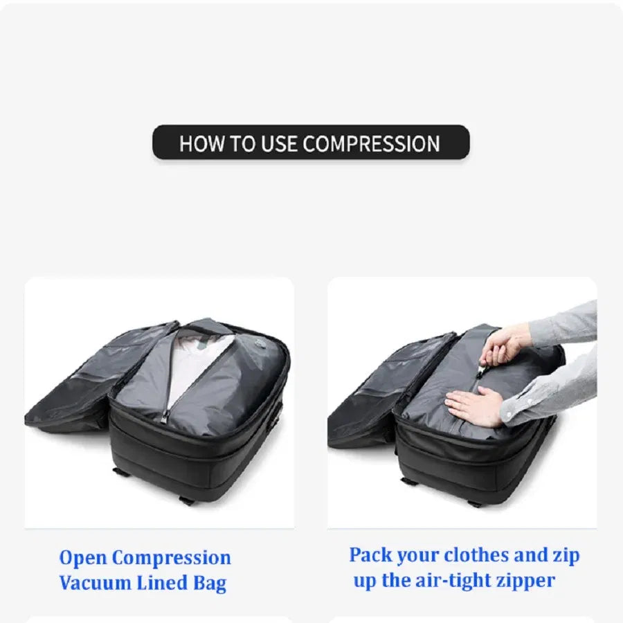 Color: plum - Men Travel Backpack vacuum compression 17 inch Laptop Backpack Business Large Capacity school Backpack Expanded Hiking backpack