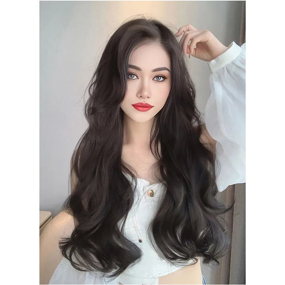 Color: P4/27 - AOSI Part Synthetic Clip In Hair Extension Long Thick Curly Natural Blonde Flase Hair Hairpieces For Women Heat Resistant