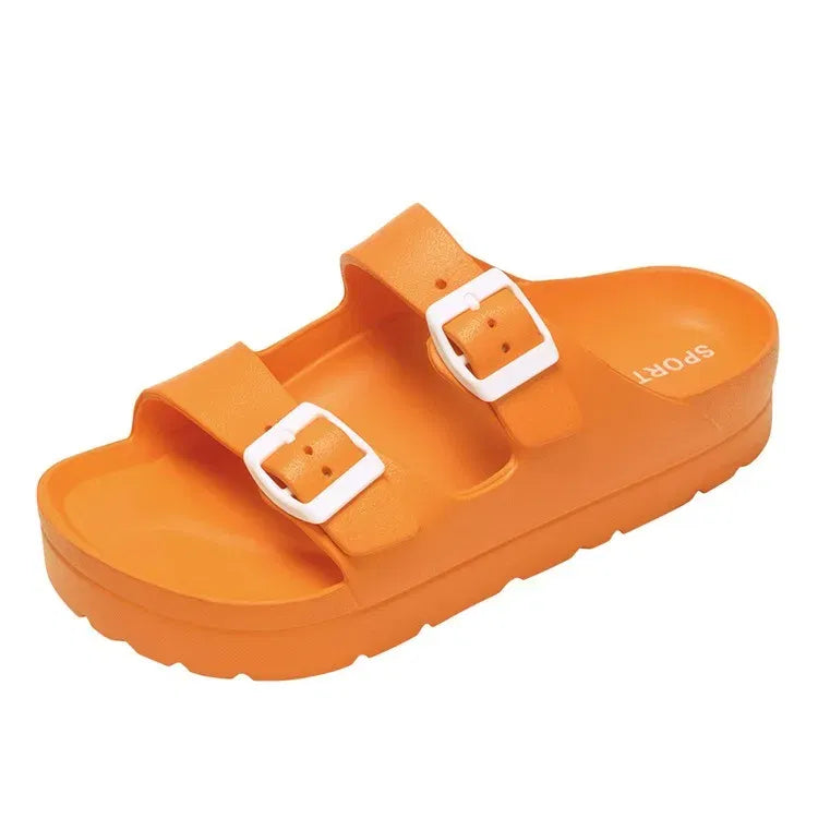 Color: PURPLE, Shoe Size: 34.5 - Crestar Women Platform Sandals Fashion EVA Insole Clogs with Arch Support Adjustable Buckle Slippers Outdoors Non-slip Sandals