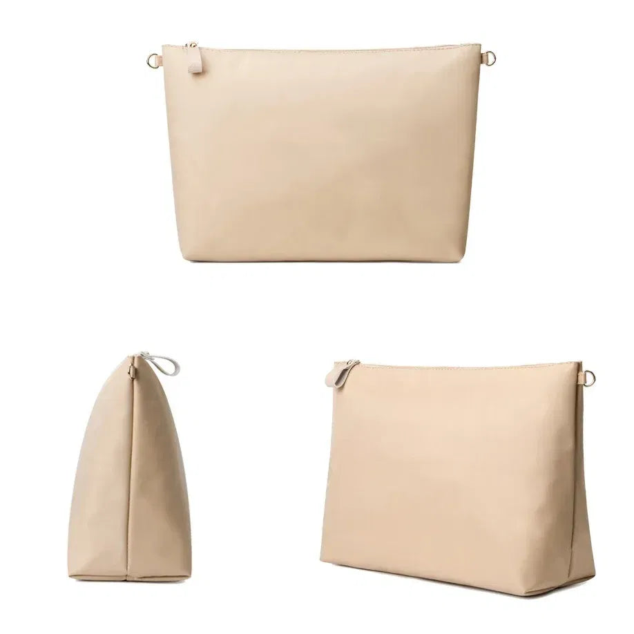 Color: GRAY - Nylon Organizer Insert Bag Women Nylon Travel Insert  Travel Makeup Bag Traveling Multi-functional Makeup Insert Bags