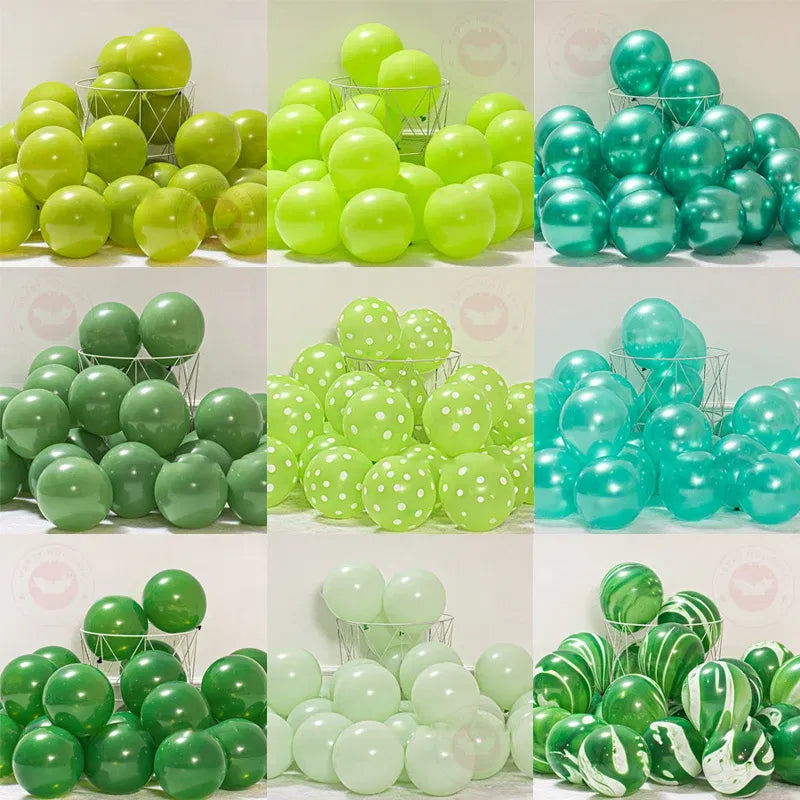 Color: Light Grey, Ballon Size: 10inch, Ships From: CHINA - 10inch 20/50/100pcs Vintage Olive Green Avocado Ink Green Balloon Baby Birthday Party Decoration Forest Themed Scene Decoration
