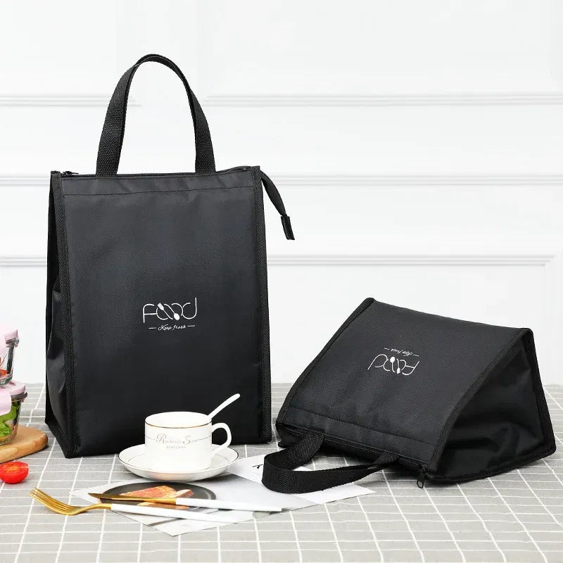 Color: Brown - High-Capacity Portable Insulated Lunch Bag Women Kid Picnic Work Travel Food Thermal Storage Container Bento Box Cooler Tote Bag
